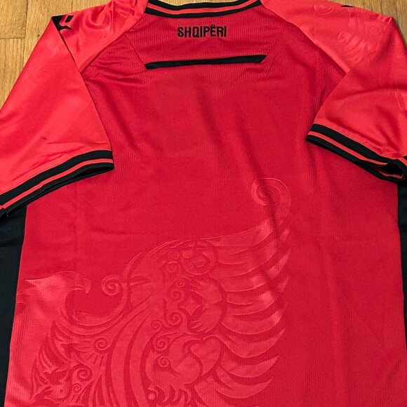 ALBANIA National Team Blue JERSEY Sz Men's M,L,XL or 2XL NWT by Macron - Picture 2 of 7